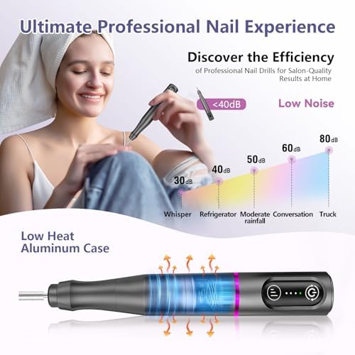 TUOBEO Cordless Nail Drill Electric Nail File Kit, Rechargeable Efile Set - Image 6