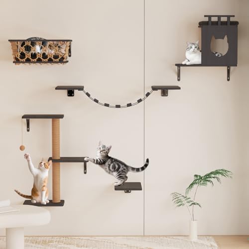 5-in-1 Cat Wall Shelves Set by Unknown