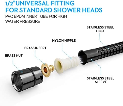 Blissland Shower Hose Extra Long 79 Inches Handheld Shower Head Hose - Image 3