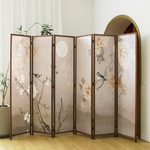 6 Panel Room Divider, 5.6 ft Tall Blackout Folding Privacy Screen - Image 3