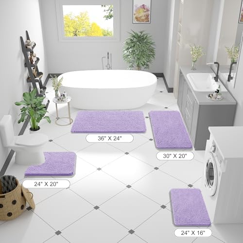 OLANLY Bathroom Runner Rugs 44x24, Extra Soft Absorbent Chenille Bath Rugs - Image 2
