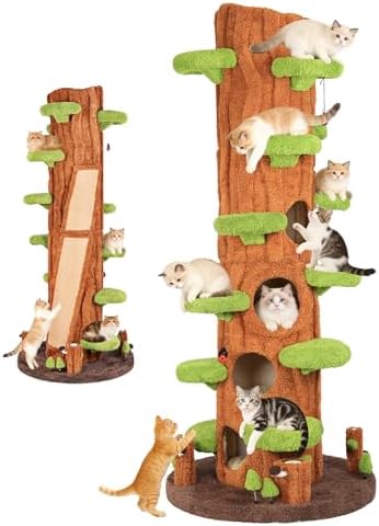 NUNU LAB Large Cat Tree for Indoor Cats – Multi-Level Solid Wood by NUNULAB