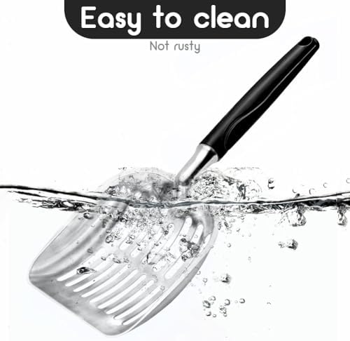Showvigor Cat Litter Scoop, Metal Cat Scooper, Plastic Handle Scoop, Sifting - Image 5