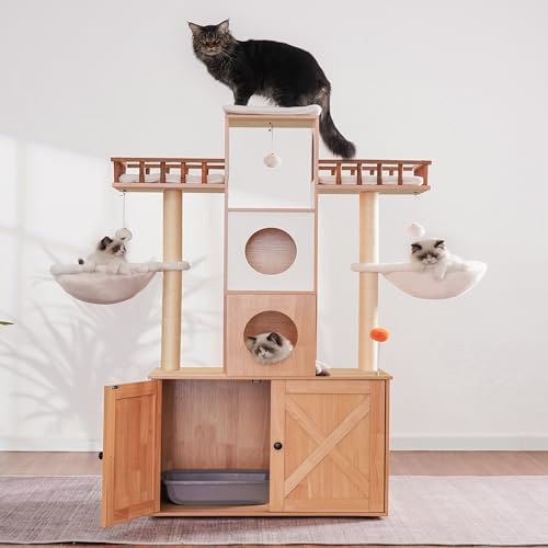 Heybly Cat Tree with Litter Box Enclosure - Image 4
