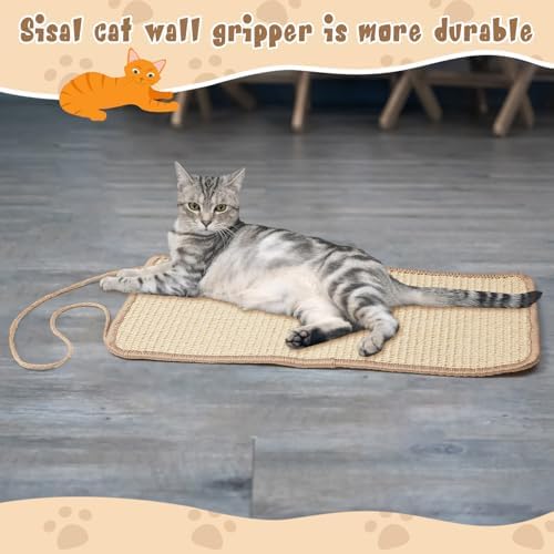 Dansydaisy 2 Pack Sisal Door Cat Scratcher Hanging Scratching Mat - Image 5