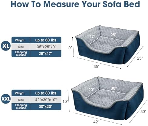 JOEJOY Rectangle Dog Bed for Large Medium Small Dogs - Image 4
