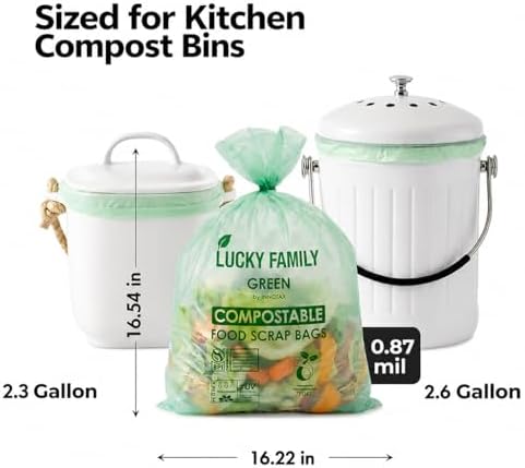 2.6 Gallon Compost Bags for Kitchen Countertop Bin, Compostable - Image 2