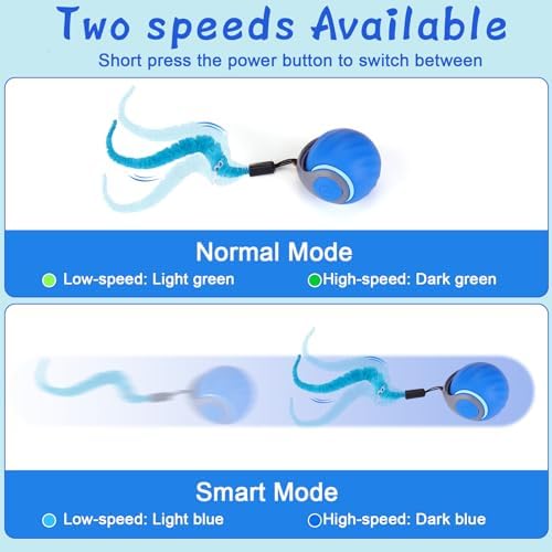BABORUI 2Pack Blue Interactive Cat Toy Ball - Image 4