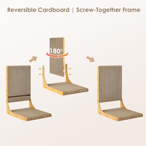 EHEYCIGA 2-Pack Cat Scratcher, 25.6 Vertical Indoor Cardboard Scratch Pad - Image 3