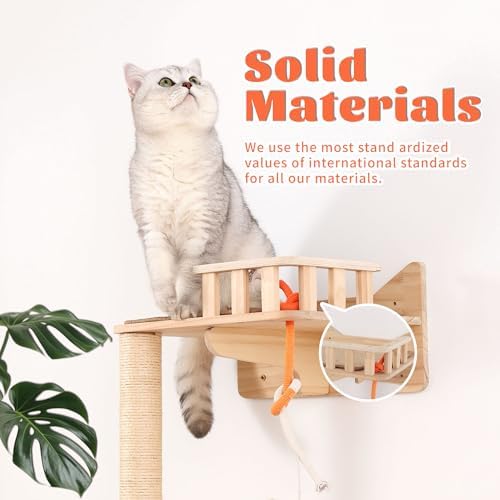 KVIDA Solid Pine Wood Cat Tree for Indoor Cats - Image 5