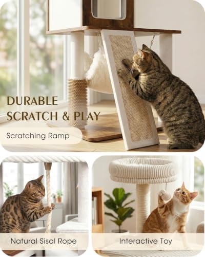 61" Modern Cat Tree, Tall Cat Tower - Image 4