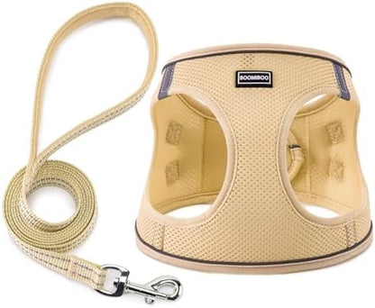 Dog Harness with Leash Set, Step-in Adjustable Puppy Pet Vest by BOOMIBOO