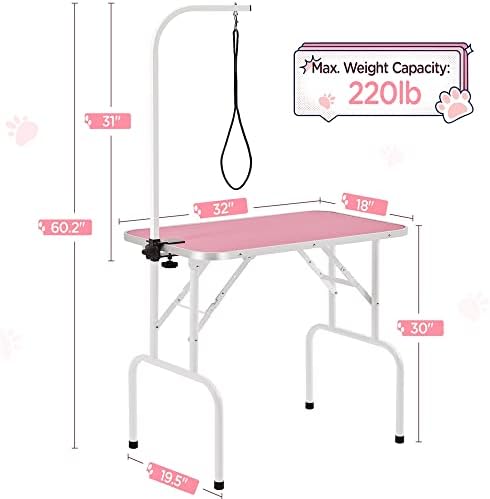 Yaheetech 32-inch Foldable Pet Dog Grooming Table w/Adjustable Height Arm - Image 3