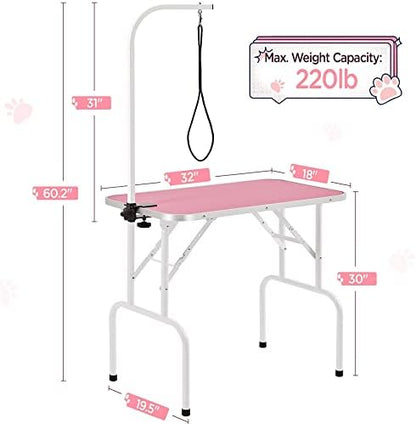 Yaheetech 32-inch Foldable Pet Dog Grooming Table w/Adjustable Height Arm - Image 3
