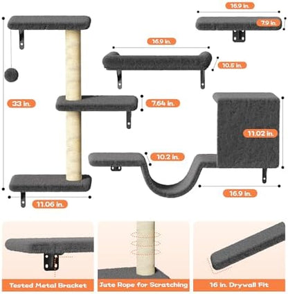 6-in-1 Wall Mounted Cat Climber Set - Image 2
