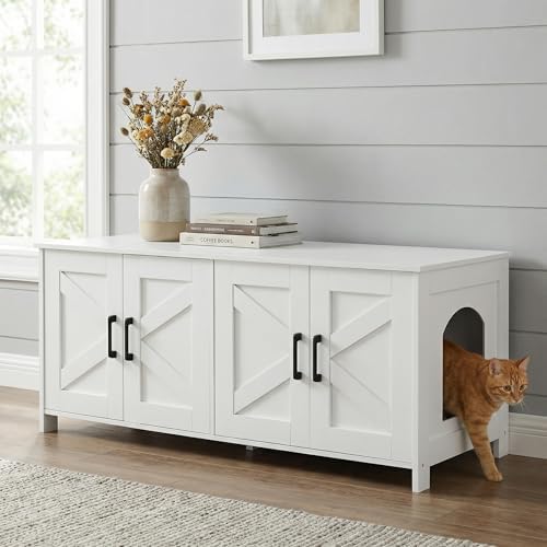 Homhedy 47.2”L Cat Litter Box Enclosure by Homhedy