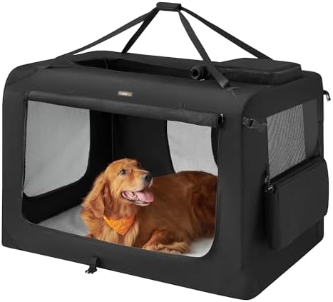 Feandrea Collapsible Soft Dog Crate, Portable Travel Carrier, 48 Inches by FeandreabySONGMICSHOME