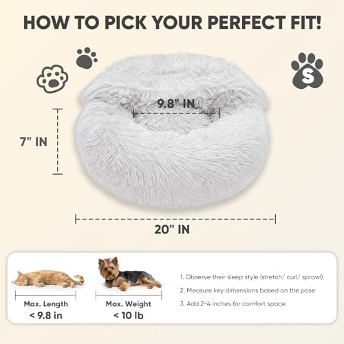 Himax Small Cat & Dog Bed with Cover, Calming Dog Bed - Image 2