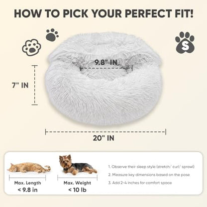 Himax Small Cat & Dog Bed with Cover, Calming Dog Bed - Image 2
