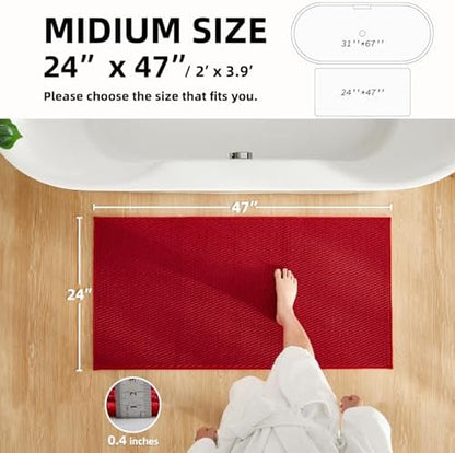 TYUU Christmas Bathroom Rugs Non Slip Washable, Super Absorbent Thin Bath Mat - Image 2