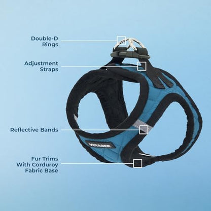 Voyager Step-in Plush Dog Vest Harness -Turquoise Plush - Image 3