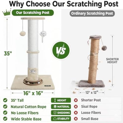 35-Inch Tall Cat Scratching Post, Stable Base - Image 6