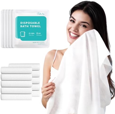10 Pack Disposable Bath Towels 55''X27.5'’ Durable Portable Camping Towels by PUFFINTRIP