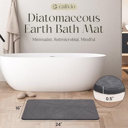 Quick Dry Shower Stone Bath Mat, Super Absorbent & Non-Slip 24 x 16 Inch - Image 2
