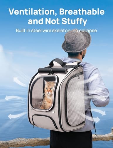 Pecute Cat Backpack Carrier, Large Space Cat Bubble Backpack - Image 3