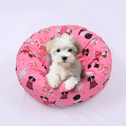 Round Replacement Dog Bed Covers Elastic Edged Washable 30 x 9.8 Inch - Image 2