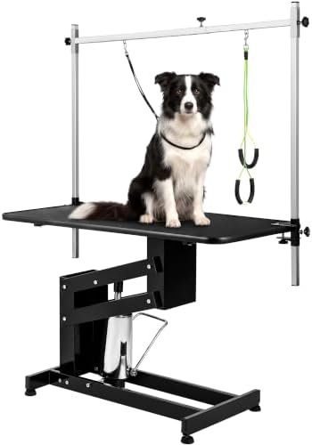 43.3 Hydraulic Pet Grooming Table w/Height Adjustment&Loops by KIIUMI