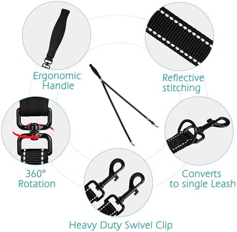 PetBonus Two Point Control Dog Leash, No Tangle Training Walking Leashes - Image 3