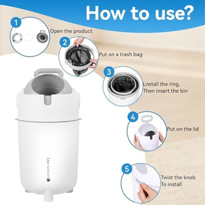 Cat Litter Trash Can, 12L Indoor Litter Disposal Bin - Image 6
