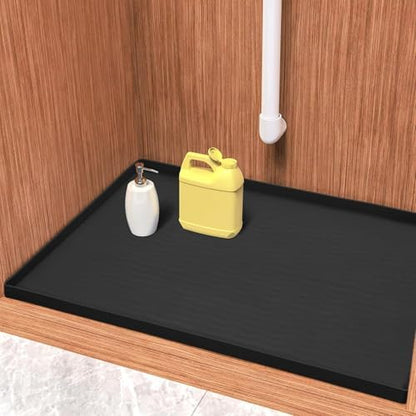 URMONA Waterproof Silicone Under Sink Mat, 34 x 22 in, Flexible Shelf Liner by URMONA