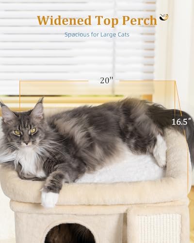 Aechonow Small Cat Tree Tower for Large Cat, Cat Bed House - Image 3