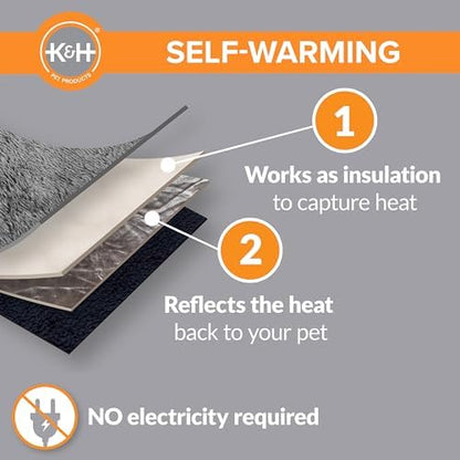 K&H Self-Warming Cat Bed Pad, Self Heating Pad, Small 21 X 17 Gray/ Black - Image 4