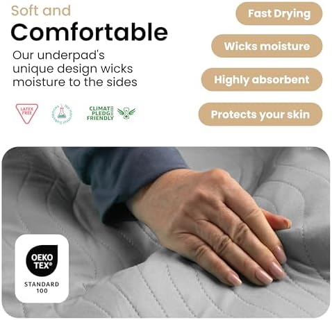 IMPROVIA® Washable Underpads, Heavy Absorbency Reusable Incontinence Pads - Image 3