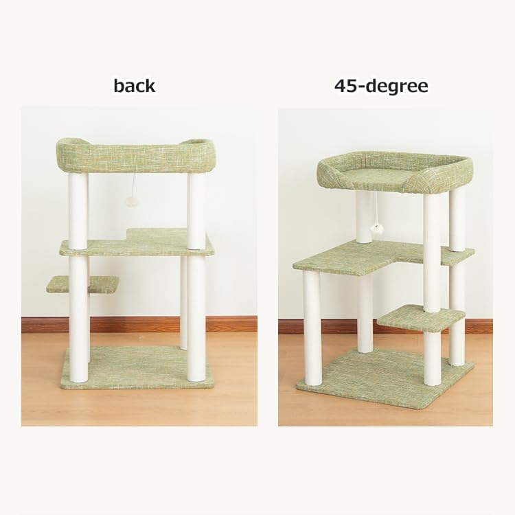 37.5" Cat Tree Tower for Large & Senior Cats, Low-Step Design - Image 3