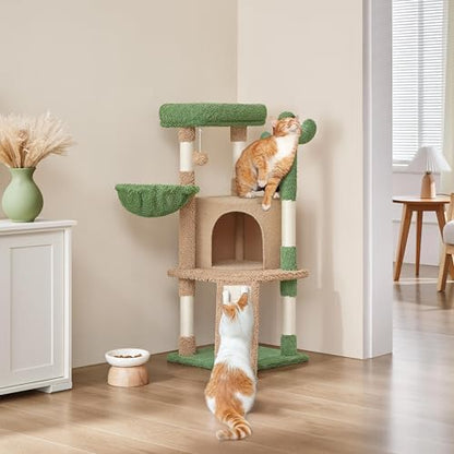 Yaheetech 42in Brown Cactus Cat Tree Tower - Image 2
