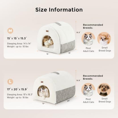 ZOMISIA 2in1 Cat Bed Cave for Indoor Cats & Small Dog, - Image 3