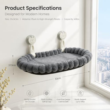 Cat Window Perch for Indoor Cloud Perch，Gray - Image 2