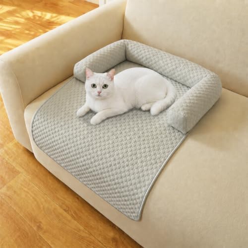 Cooling Pet Bed Mats with Neck & Head Support, 31.5 x 23.62 inch Grey by Whiskopia