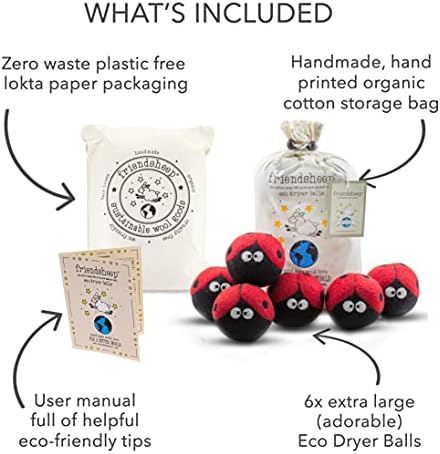 Friendsheep Wool Dryer Balls, Organic Reusable Fabric Softener Alternative - Image 4