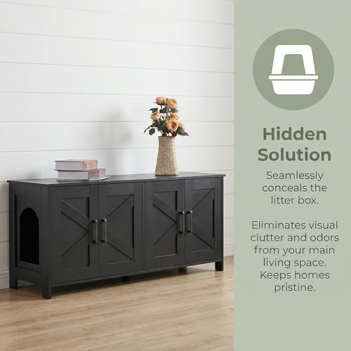 Homhedy 47.2”L Cat Litter Box Enclosure - Image 2