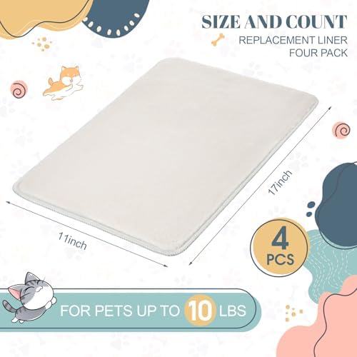 Drydiet 4 Pcs Cat Carrier Pad Reversible Liner, 17 x 11 Inch - Image 2