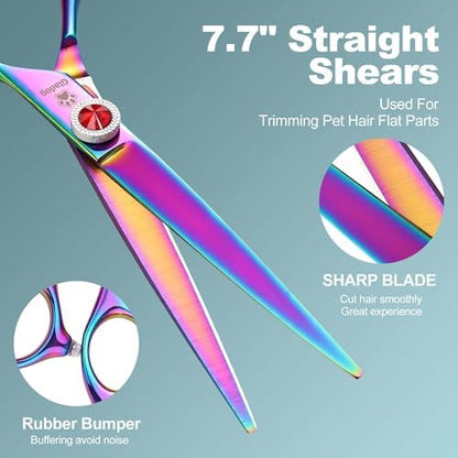GLADOG 7 Inch Professional Dog Grooming Scissors Kit, 5-in-1 Titanium Coated - Image 3