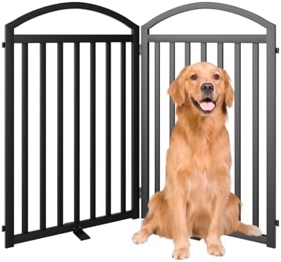 SNUOWU 2 Panels Full Matel Freestanding Dog Gates by SNUOWU