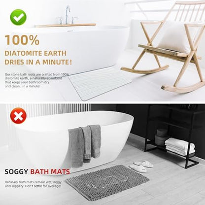 Extra Large Stone Bath Mat, Super Absorbent Diatomite Stone Mats - Image 3