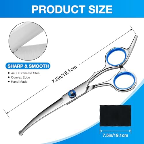 Dog Grooming Scissors Curved Shears Set Rounded Trimming Scissors - Image 2