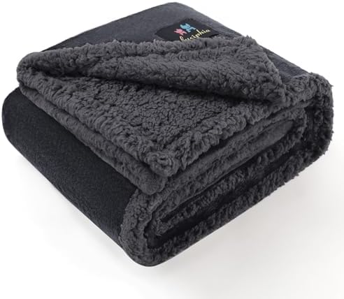 Luciphia Waterproof Bed Blanket Washable, Soft Sherpa Fleece Puppy Reversible by luciphia